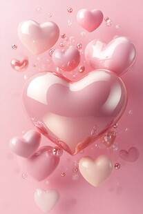 梦幻粉色爱心浪漫场景