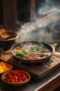 热气腾腾的美味中式火锅