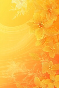 1 暖黄色花卉梦幻背景图