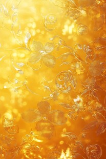 金色花纹玻璃背景图