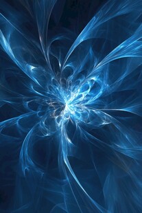 蓝色炫光抽象花朵图案