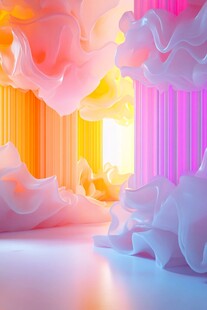 梦幻色彩的流体艺术空间