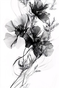 黑白花卉艺术影像