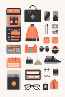 时尚购物元素集合图标