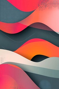 多彩波浪抽象背景图案