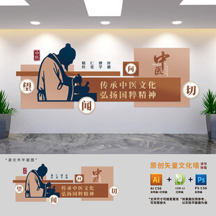 中式古典中医文化墙