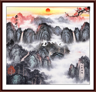 方形泰山日出 
