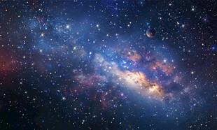 蓝色星空星云背景图