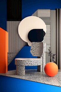 现代几何风格室内装饰场景