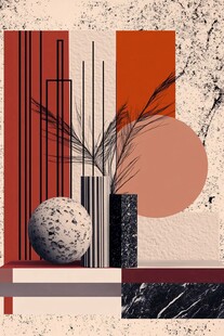 几何线条与植物装饰艺术