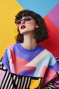 时尚多彩穿搭的个性女性