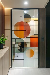 几何图案玻璃门 时尚空间