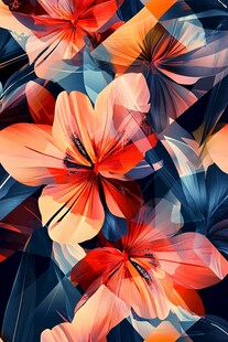绚丽几何花朵抽象艺术图