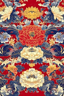 中式繁花锦簇传统图案