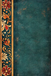 复古花纹墨绿色背景图