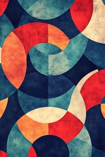 多彩几何环形图案背景