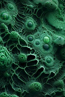 绿色梦幻细胞状纹理图案