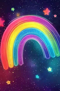 梦幻彩虹闪耀星空