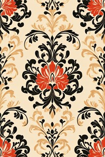 复古花卉锦纹图案