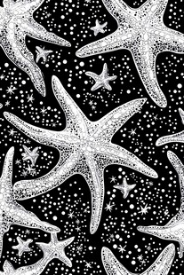 黑白海星梦幻图案背景