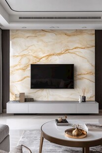 现代简约风大理石电视背景墙