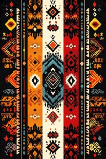 民族风几何图案织物纹理