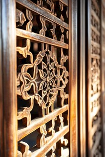 中式木雕花窗精美细节