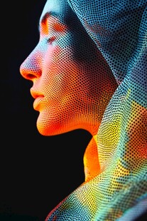 科技感3D渲染人像艺术