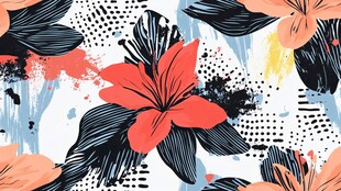 抽象花卉图案艺术背景图