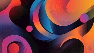 炫彩抽象几何流体艺术图案