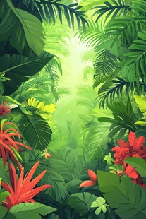 梦幻热带丛林风光
