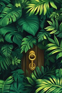 隐秘于热带叶丛中的门环