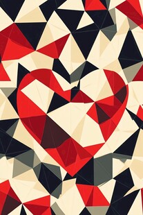 心形几何图案抽象背景图