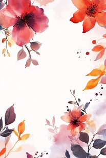 水彩花卉边框装饰图案