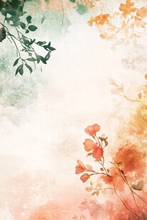 水彩绘就的烂漫花卉图景