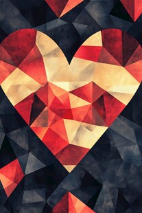 心形几何图案抽象艺术图
