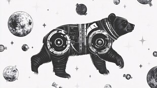 机械熊漫步于浩瀚星空