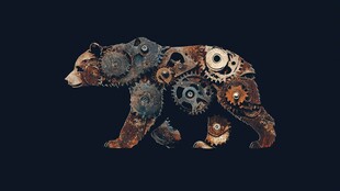 机械熊造型 工业风艺术