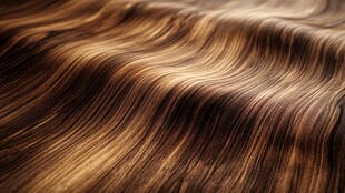 柔顺光泽的波浪状棕色秀发