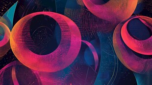 炫彩环形抽象艺术图案