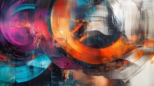 抽象色彩动感艺术画作