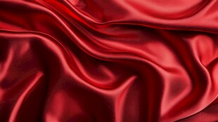 红色绸缎纹理特写