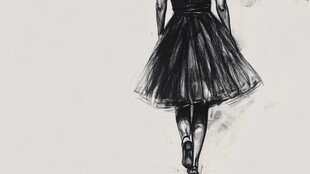 背影中的优雅芭蕾舞者