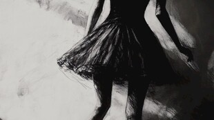 黑色芭蕾舞者的优雅身姿