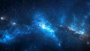梦幻蓝色星空宇宙景观