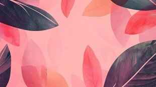 梦幻渐变树叶背景图案