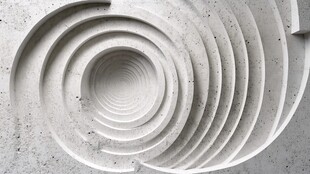 白色螺旋建筑结构特写