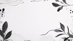 水墨植物边框背景图