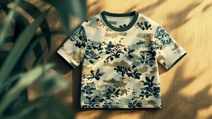 迷彩花纹短袖T恤展示