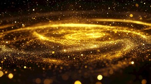 金色璀璨粒子旋涡背景图